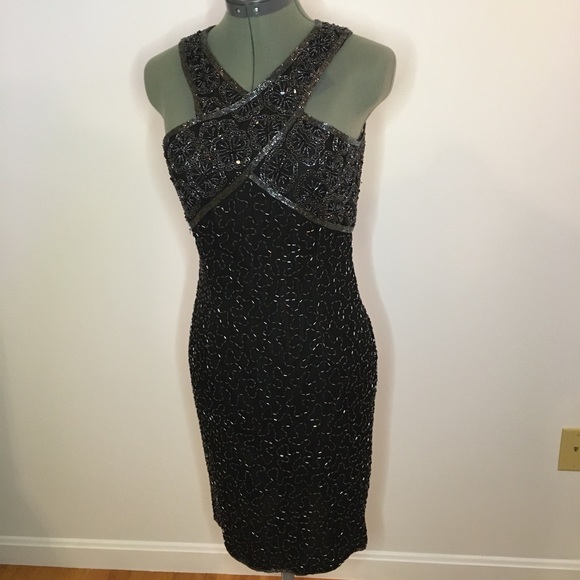 Stenay Vintage 80s Silk/Beaded Cocktail Dress - Picture 1 of 8